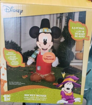 Gemmy 3.5ft Disney's Mickey Mouse Happy Thanksgiving Pumpkin Inflatable