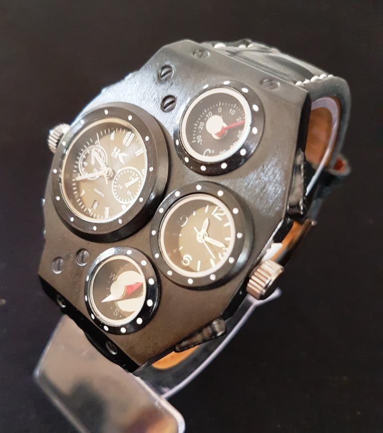 Orologio Da Polso Nero Uomo Analogico Quarzo Moderno Fashion Alla Moda lac