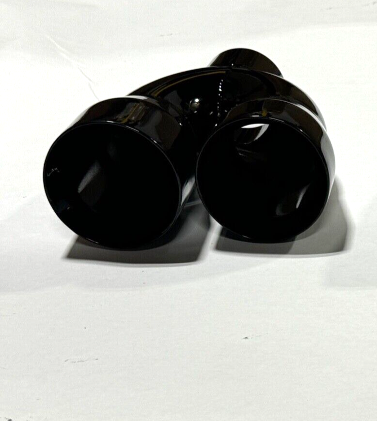 Exhaust Tip 2.50" Inlet 4.00" Outlet 9.00" long Dual Double Wall Slant Black