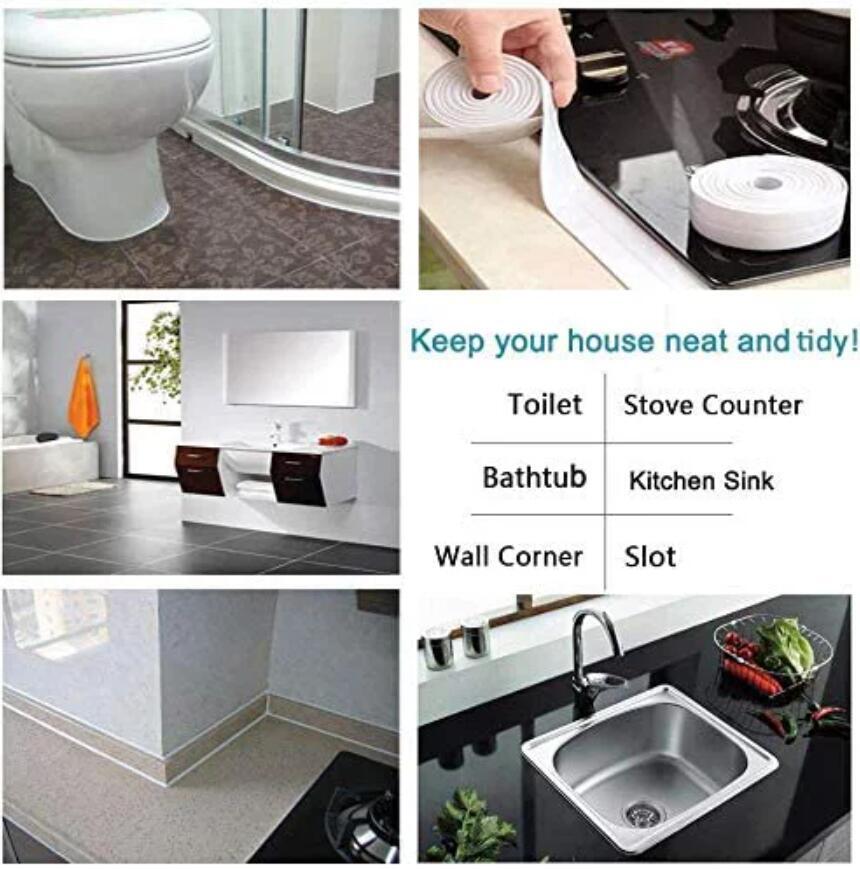 Self-Adhesive Tub Caulking Sealing Tape for Bathroom Kitchen Wall Edge Protector