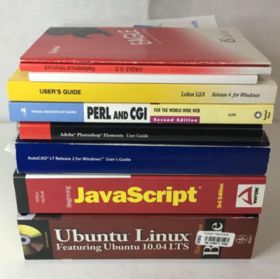 Software / Programming Book Lot of 9: Eagle, PERL, Ubuntu Linux, Perl CGI, Lotus