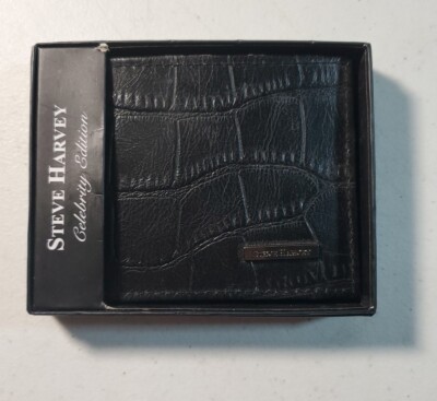 Steve Harvey Men's Bi-Fold Wallet Celebrity Edition New In Box Black Dad Gift