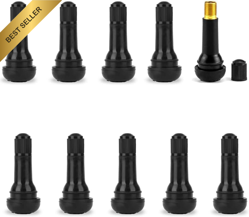 TR414 Black Rubber Snap-In Tire Valves, 10Pcs TR414 Tire Valve Stems Rubbers Sna