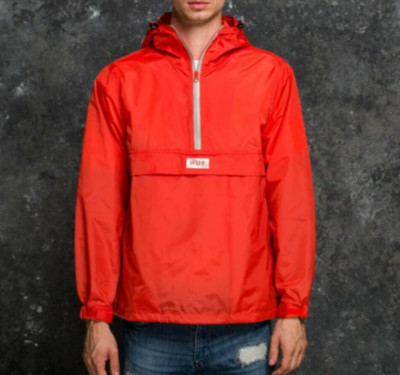 HUF MEN'S SEQUOIA ANORAK JACKET Hot Coral  X-Large NWT