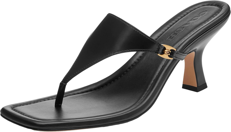 COACH womens Heritage C Plaque Thong Sandal