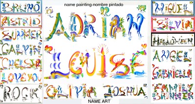 Nombre pintado, Regalo personalizado, Navidad, Cumpleaños,Niños,Letra Creativa