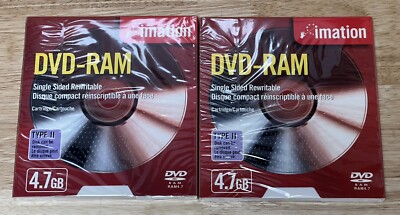 2- Imation IMN41529 DVD-RAM, 4.7 GB, Single Sided Rewritable
