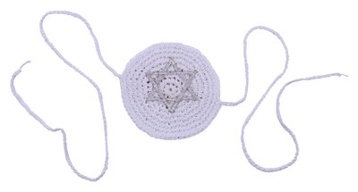 Kippa crochetée de bébé étoile de David GRIS ethnique yarmoulke traditionel