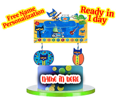 Pete The Cat balloon cupcake birthday party decoration theme idea supplies
