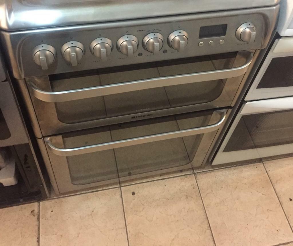 50cm stainless steel hotpoint gas cooker, with double oven great