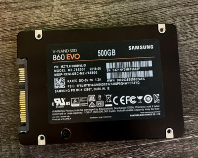 Samsung 860 EVO 500GB VNAND, 2.5 inch (MZ-76E500) Solid State Drive HD143 TESTED