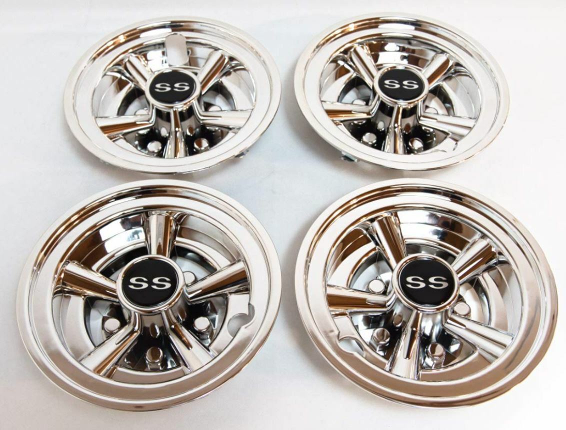 Chrome Golf Cart Hub Caps 8 inch Wheel