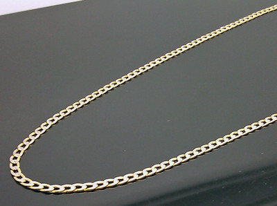 Pre-owned Globalwatches10 22" Real 10k Yellow Gold Link Chain Necklace Diamond Cut Chain Men Women