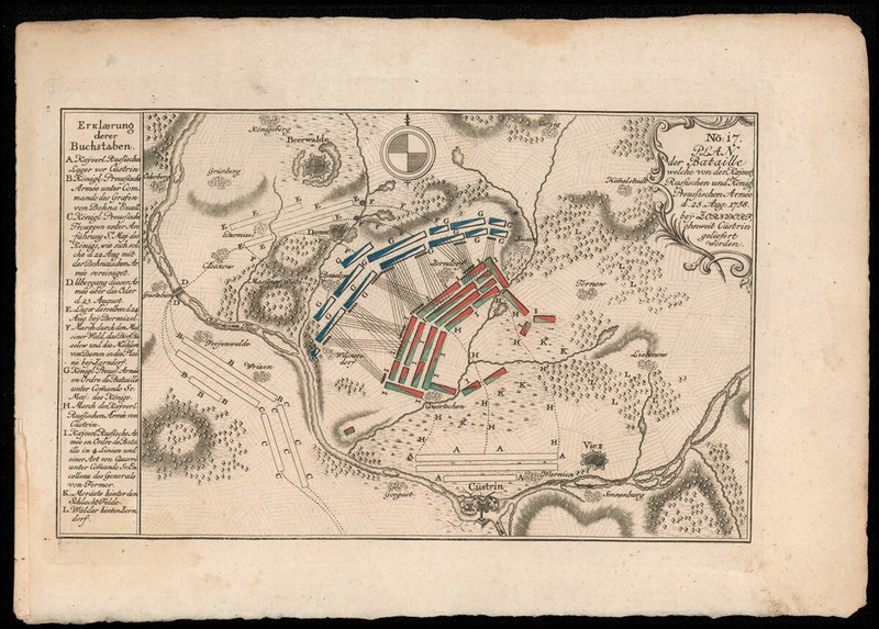 Zorndorf Und Umgebung Polen - Dekorative Gefechtskarte  Russland Militaria  1758