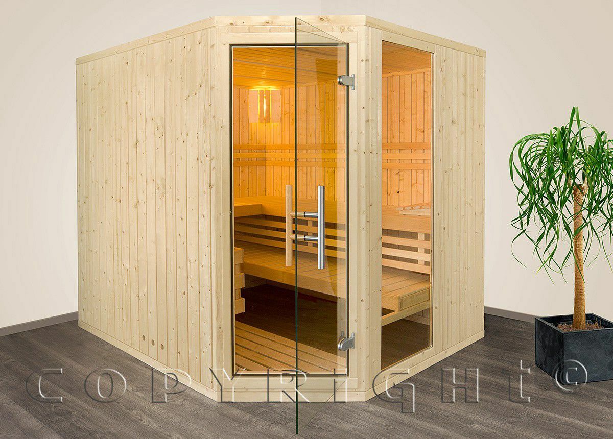 Sauna Bois Massif 206 X 162 X 204 CM 5-eck avec eckeinstieg | eBay