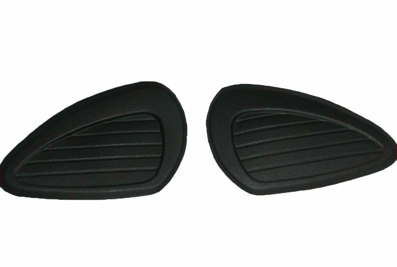 Fits Norton Royal Enfield BSA Triumph Universal Black Rubber Knee Pad Set  