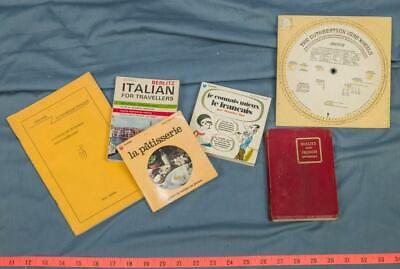 Vintage Lot of French Language Learning Aids Dictionary etc.dq