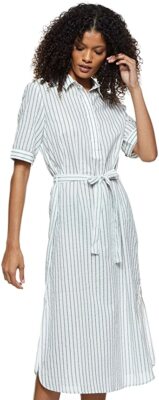 Vero Moda Cassie Pinstriped Shirt Dress Size 6 Uk XS BNWT RRP £35.95 Snow White