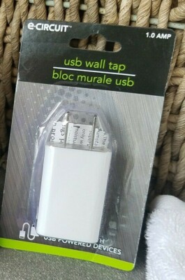 LOT OF 2 e-Circuit 1.0 AMP UNIVERSAL WALL TAP USB to Wall Plug Device Connection