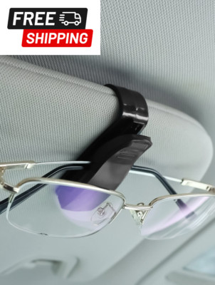 1pc Black  Car Sun Visor Sunglasses Card Ticket Holder Clip - NEW