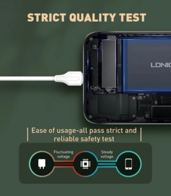 iPhone 15  +Laptop s Android LDNIO PD 65W Fast Charging Cable Type-C to Type-C