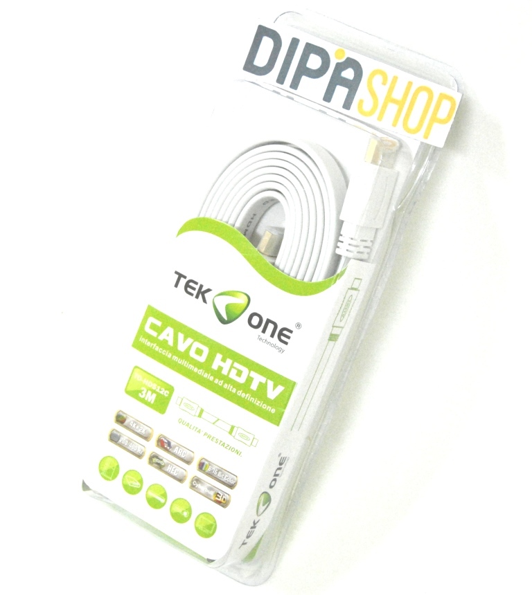 Cavo Hdmi - Hdmi TeKone TO-HD512C Cavetto HDTV Piatto 1080p Lunghezza 3m hsb