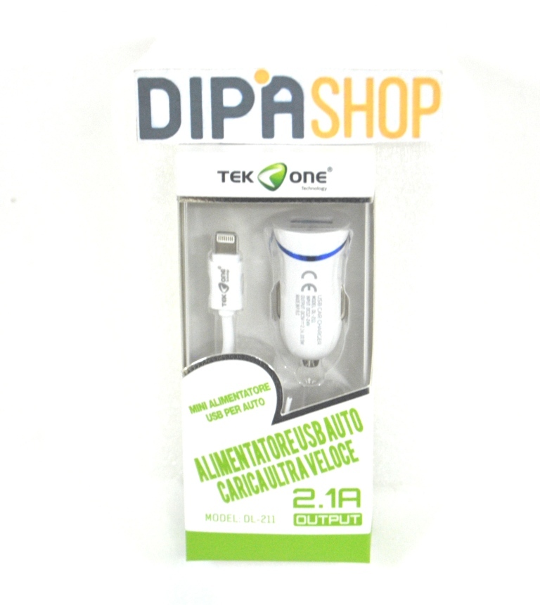 Adattatore Caricabatteria Auto TeKone DL-211 Usb 2.1A Veloce Per Iphone 5 6 hsb