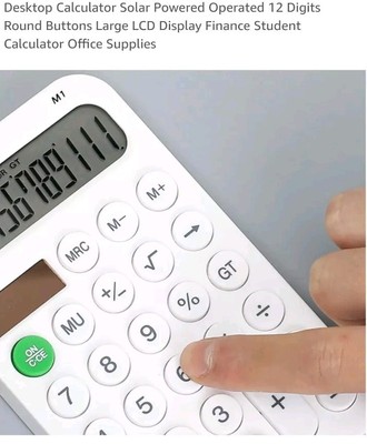 Desktop Calculator Solar Operated Large LCD Display XT-50