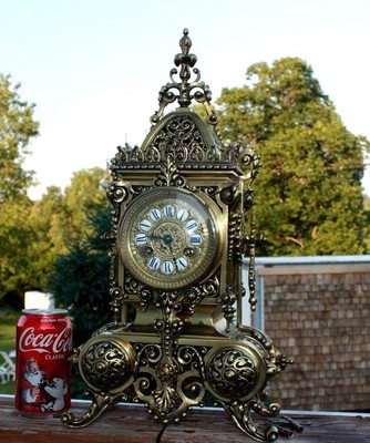 1883 ANTIQUE CALDWELL & CO BRONZE BRASS CLOCK