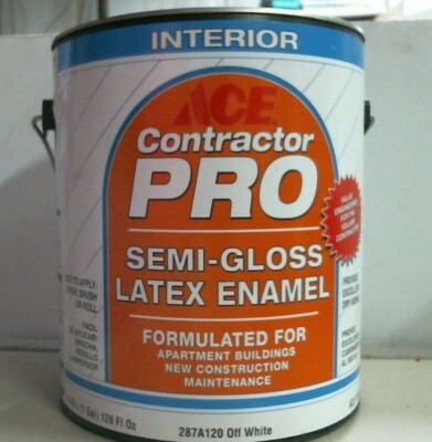 Ace 15942. 287A120 Off White Contractor Pro Interior Semi-Gloss Paint, 1 Gal. FS
