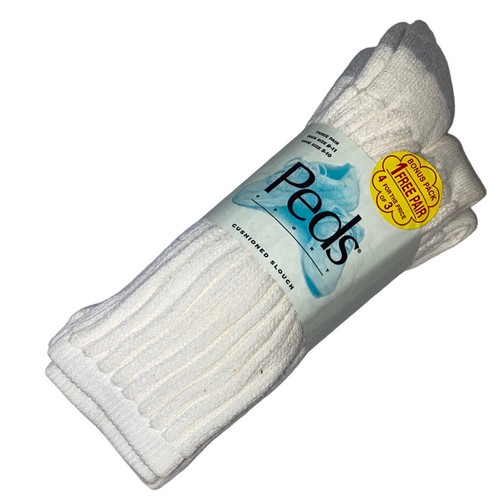 4 Pack White Ribbed Usa Made Shoe Sz 5-10