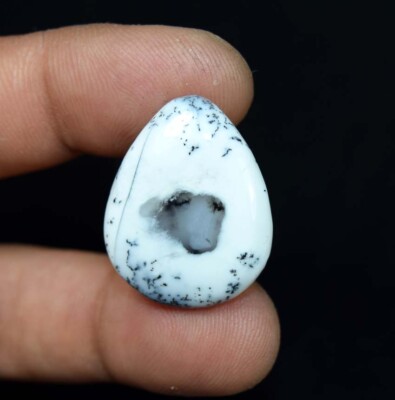24.95 Cts. 100% Natural Dendrite Opal Pear Cabochon Flat Back Loose Gemstones