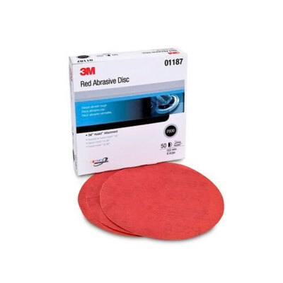 3M 6''  Red Abrasive Sandpaper Hookit Disc, (40-800 Grit) 50/Box
