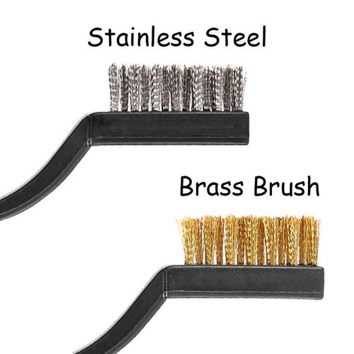12-36x Mini Wire Brush Micro Stainless Steel Brass  Rust Remover Clean Polishing