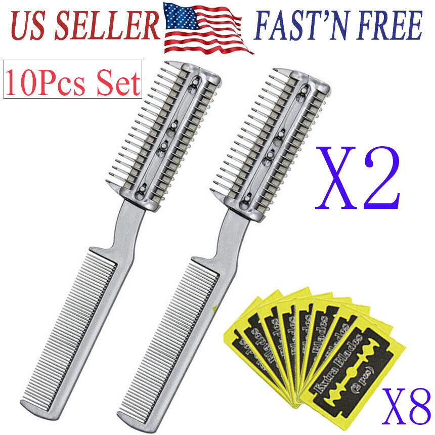 2 Packs Razor Comb Hair Shaper for pet Hair Cutting dog cat Cutting Thinning