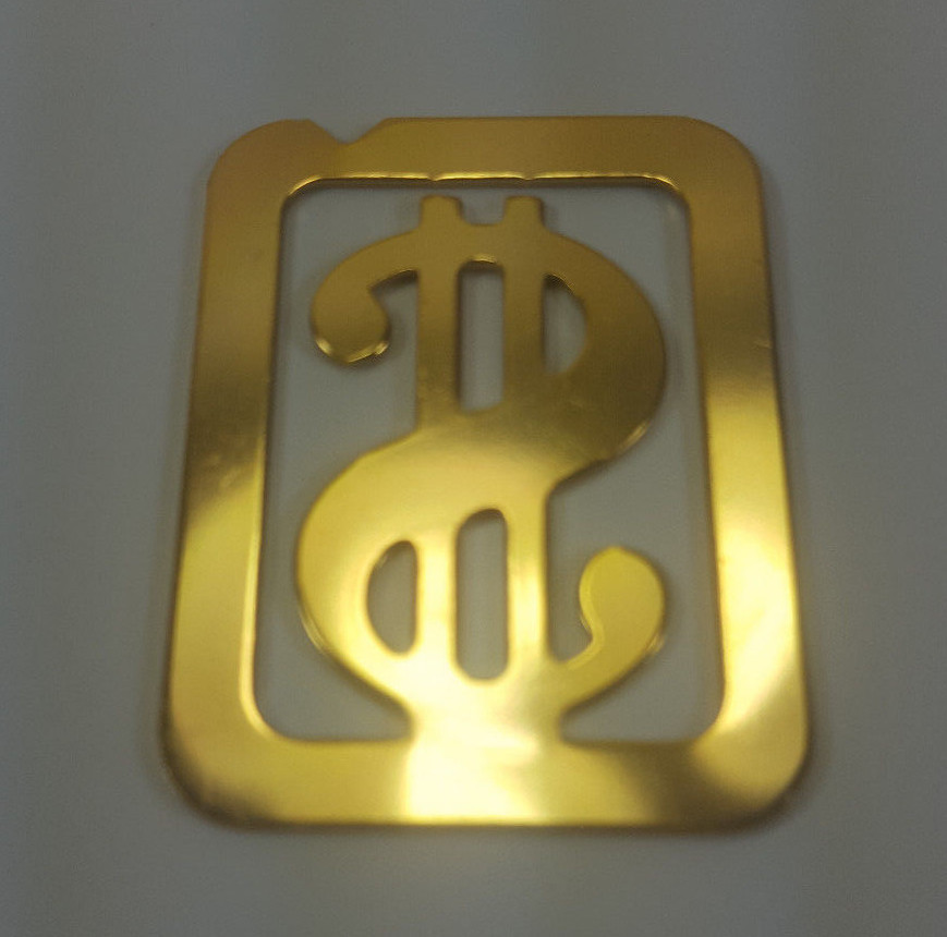 VINTAGE GOLD METAL DOLLAR SIGN MONEY CLIP