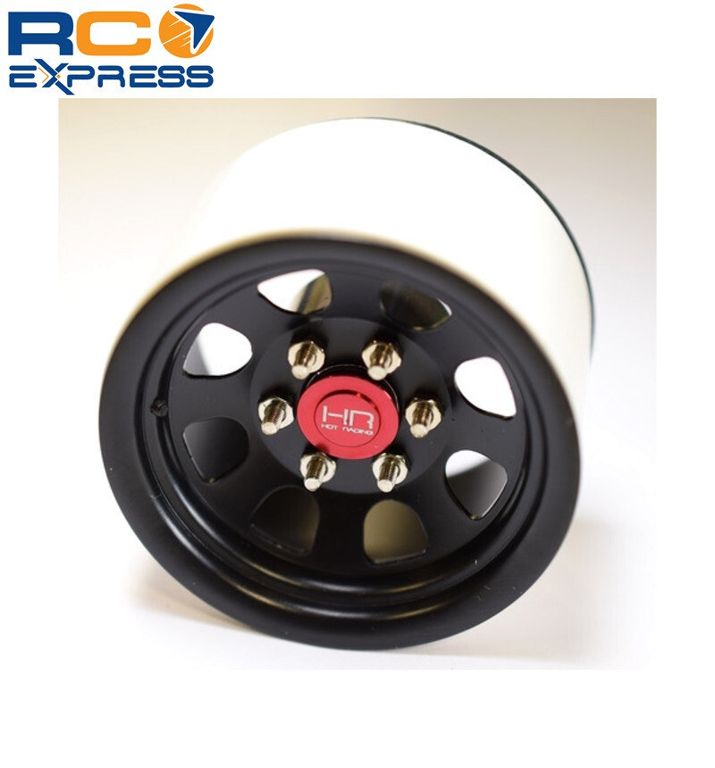 Hot Racing Black Steel 2.2 Beadlock 6-Lug Wagon Wheels 12mm Hex (4) BLW22S01