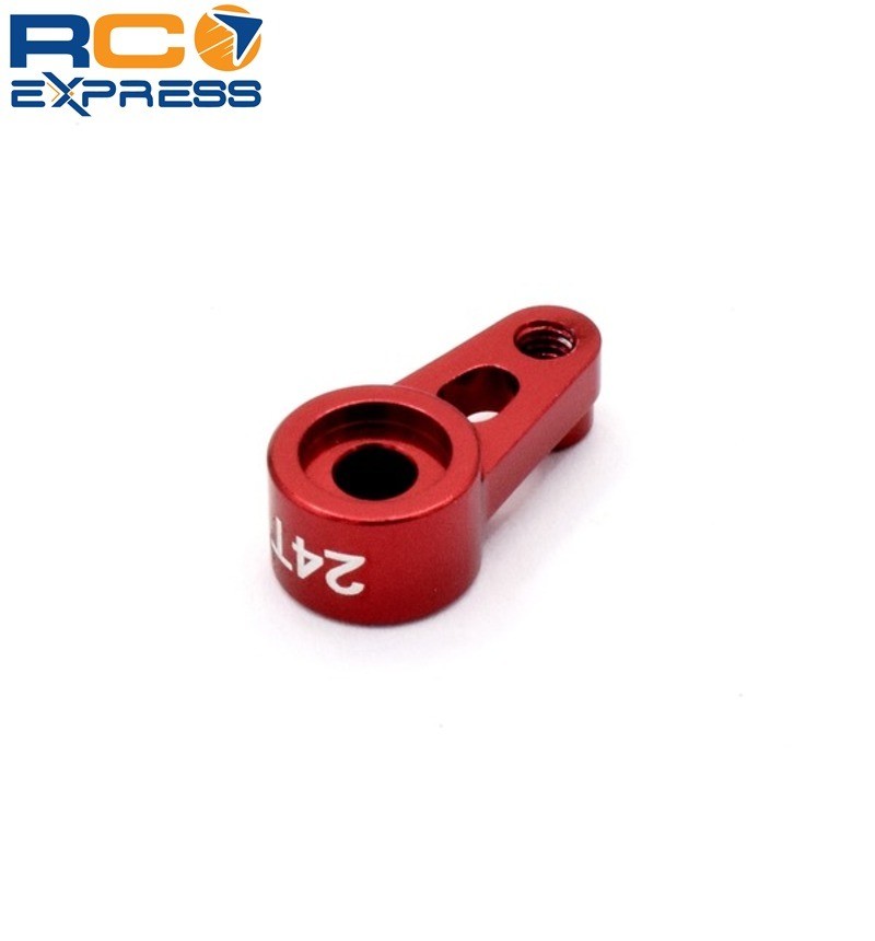 Hot Racing Aluminum Servo Horn 24t 1/16 Traxxas (Red) VXS24SH02