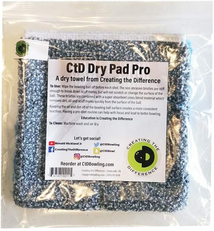 Dry Pad Pro | Bowling Towel | Removes Dirt, Oil & Scuff Marks | Bowling Ball Car