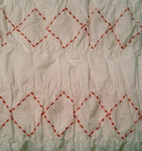 Threshold Shower Curtain ~ Smocked Zig Zag ~ Pink Stitch