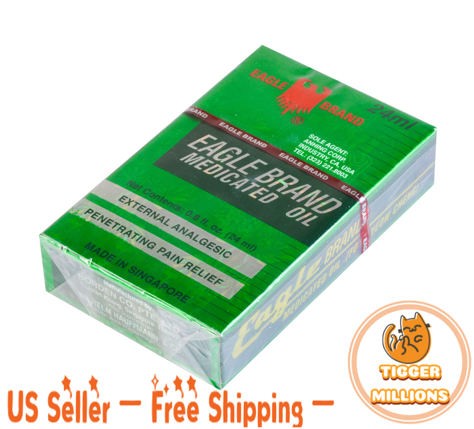[US Seller] 2PKS EAGLE BRAND Medicated Oil 24ml(ea) New Singapore Import 风油精