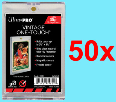 50 Ultra Pro ONE TOUCH MAGNETIC VINTAGE UV Card Holder Display Case Topps Bowman