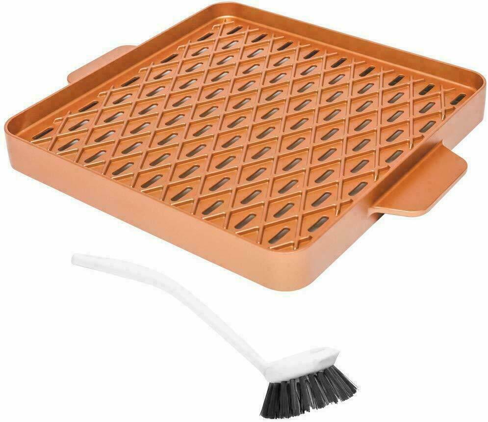 Copper Chef Copper Barbecue Pan Griddle 12" Square X Design Non Stick Pan