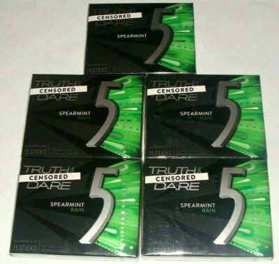 5 Gum Spearmint Rain Flavored ''Truth or Dare Censored''  (5 Packs) *Collectible*