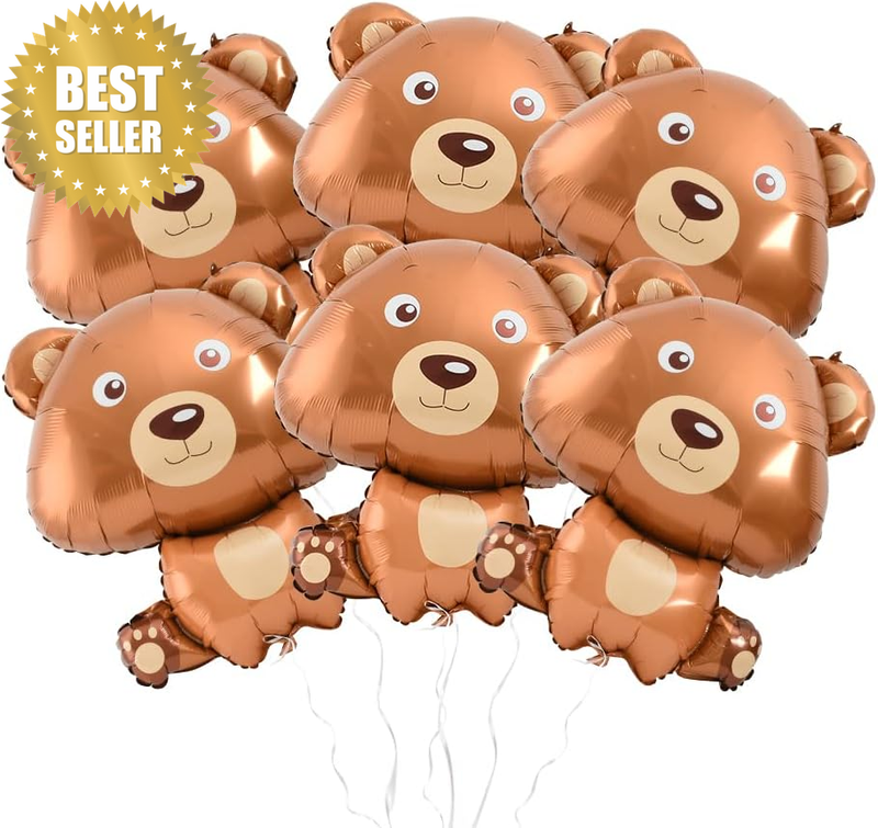 Bear Balloons Foil Animal Balloons 24X32 Inch for Birthday, Baby Shower, Brown B