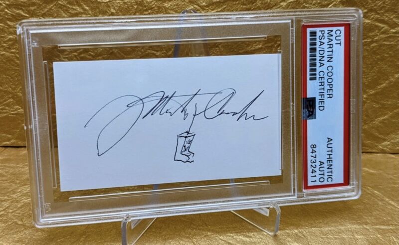Martin Cooper Invented the Cell Phone PSA/DNA Autographed Signed Sketch