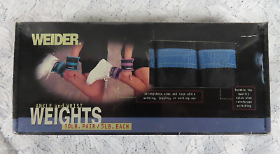 NEW VINTAGE SEALED WEIDER WEIGHTS  10 LB. PAIR 5# EACH. STRENGTHENS ARMS/LEGS