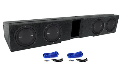 (4) Polk Audio 8'' Subwoofers+Sub Box Enclosure For 2007- CURRENT GM Crew Cab