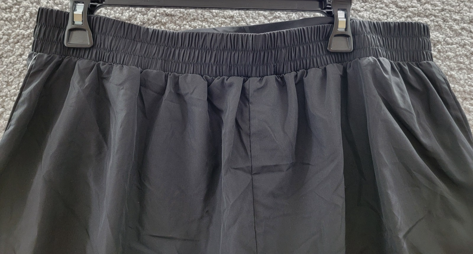 AQUA Athletic Flat Front Windbreaker Shorts Women's XL Black Solid Elastic Waist - Picture 13 of 16