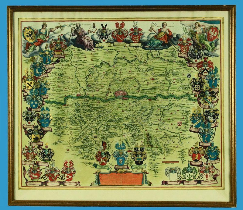 GoldgehÃ¶Hte Frankfurt-Karte~1640 'Novam Hanc Territorii Francofurtensis Tabulam'